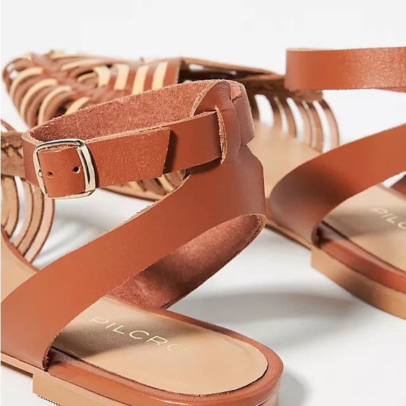 Anthropologie Pilcro Woven Leather Ankle Strap Sandals - Picture 4 of 6
